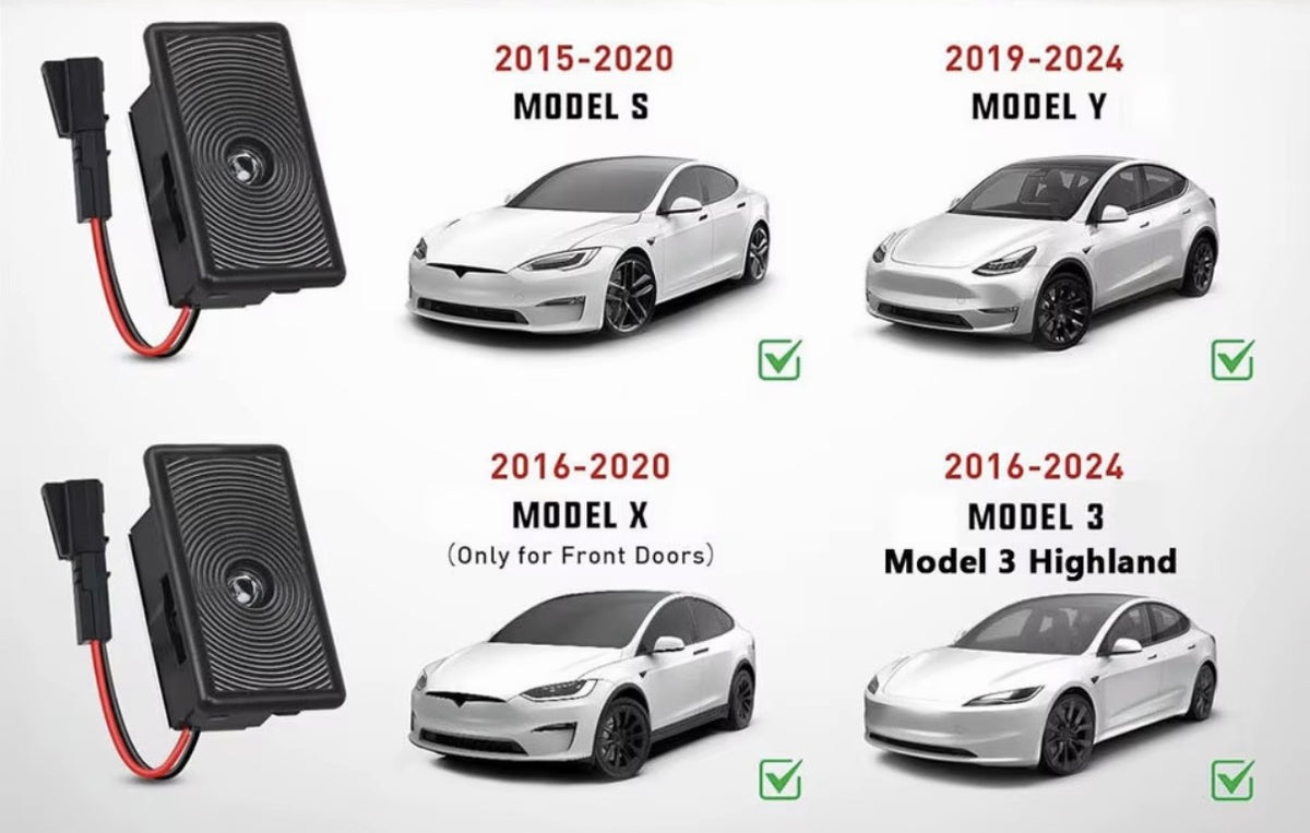 Set 2 Lampi portiere Tesla Holograma LED cu LOGO compatibile cu Model S Model x Model 3 Model Y