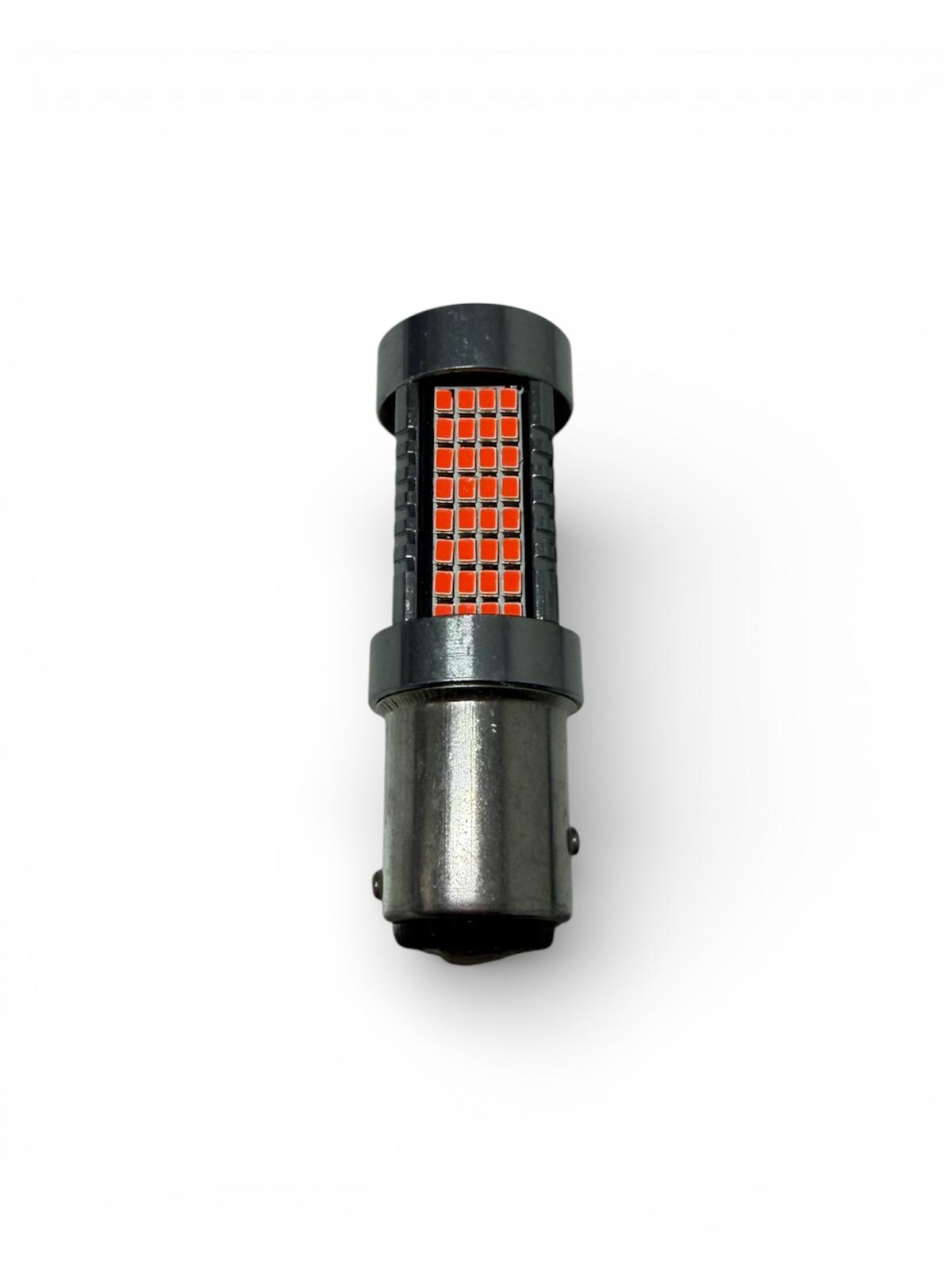Bec LED Auto P21/5W / BAY15D ROSU, CANBUS, Pozitie si Frana , 12V, Plug & Play