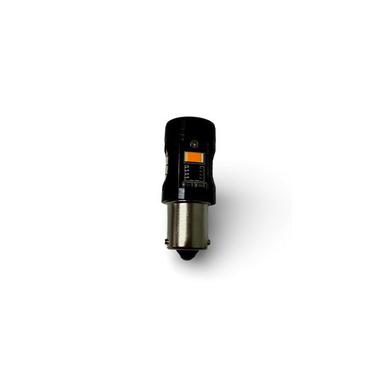 Set 2 Becuri LED Auto PY21W BAU15S CANBUS Portocaliu, Cu Ventilator, Semnalizare, 12V